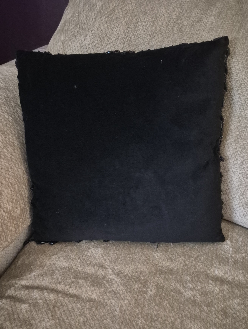 Neiman Marcus Black Velvet Jeweled Accent Pillow Nwot